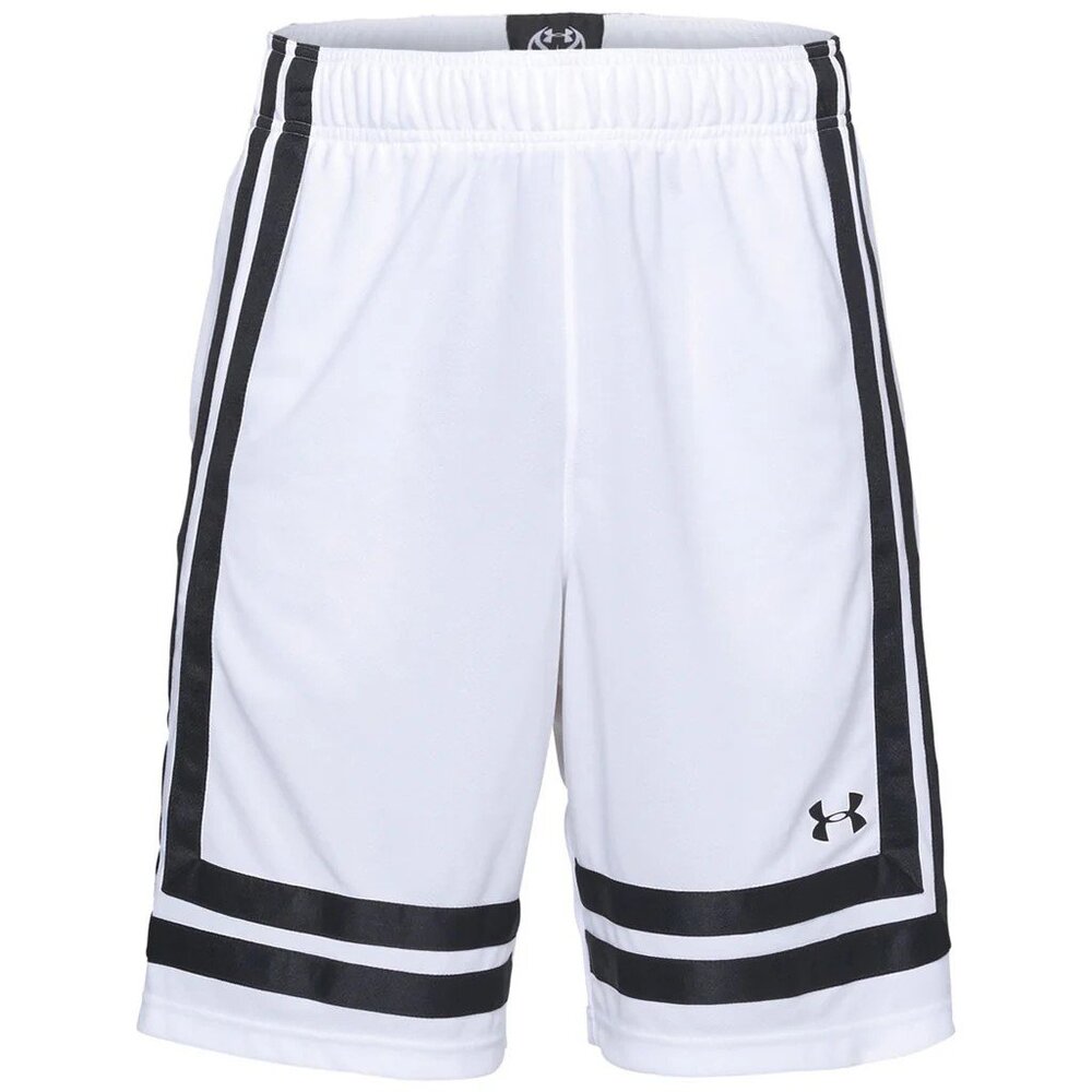 UNDER ARMOUR Men's XS Baseline 10" Basketball Shorts NWT WHITE & BLACK Heat Gear